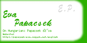 eva papacsek business card